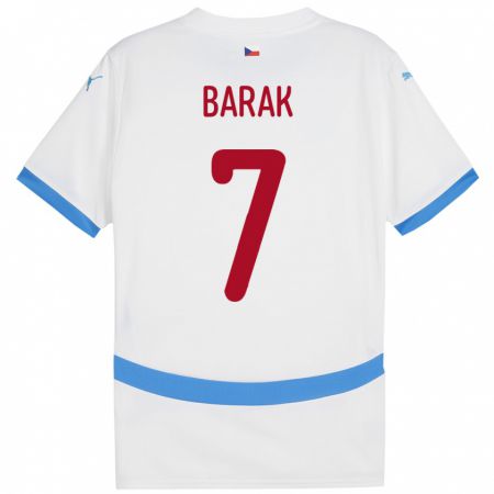 Kandiny Kinder Tschechien Antonín Barák #7 Weiß Auswärtstrikot Trikot 24-26 T-Shirt