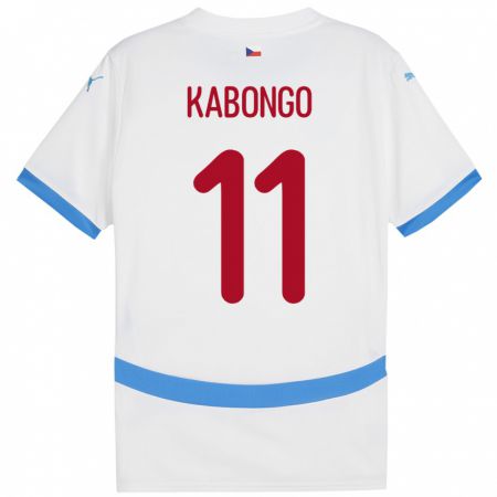 Kandiny Kinder Tschechien Christophe Kabongo #11 Weiß Auswärtstrikot Trikot 24-26 T-Shirt