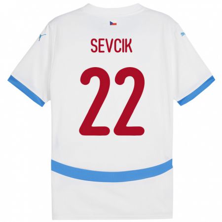 Kandiny Kinder Tschechien Michal Sevcik #22 Weiß Auswärtstrikot Trikot 24-26 T-Shirt