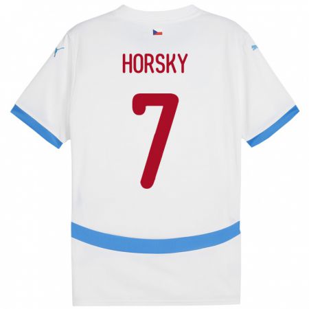 Kandiny Kinder Tschechien Filip Horsky #7 Weiß Auswärtstrikot Trikot 24-26 T-Shirt
