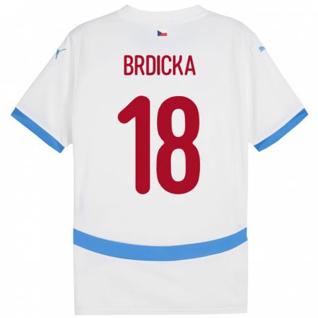 Kandiny Kinder Tschechien Filip Brdicka #18 Weiß Auswärtstrikot Trikot 24-26 T-Shirt