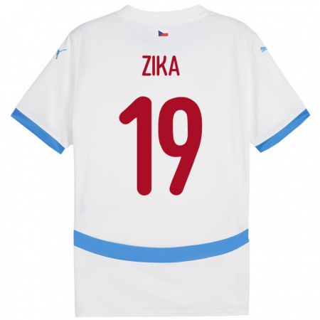 Kandiny Kinder Tschechien Petr Zika #19 Weiß Auswärtstrikot Trikot 24-26 T-Shirt