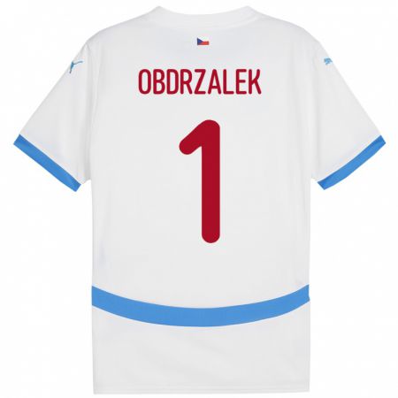 Kandiny Kinder Tschechien Marek Obdrzalek #1 Weiß Auswärtstrikot Trikot 24-26 T-Shirt