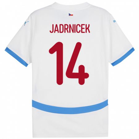 Kandiny Kinder Tschechien Nikola Jadrnicek #14 Weiß Auswärtstrikot Trikot 24-26 T-Shirt