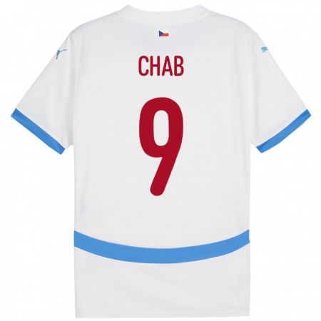 Kandiny Kinder Tschechien Adam Chab #9 Weiß Auswärtstrikot Trikot 24-26 T-Shirt
