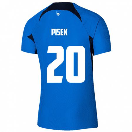 Kandiny Kinder Slowenien Jost Pisek #20 Blau Auswärtstrikot Trikot 24-26 T-Shirt