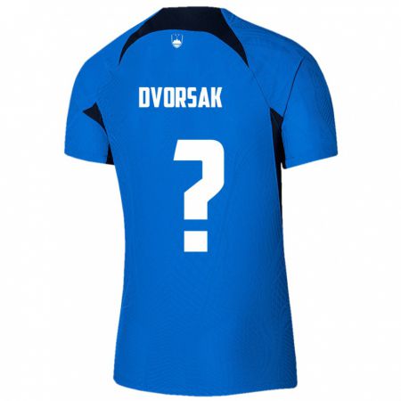 Kandiny Kinder Slowenien Matej Dvorsak #0 Blau Auswärtstrikot Trikot 24-26 T-Shirt