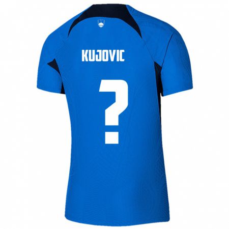 Kandiny Kinder Slowenien Tian Kujovic #0 Blau Auswärtstrikot Trikot 24-26 T-Shirt