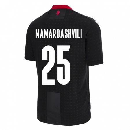 Kandiny Kinder Georgien Giorgi Mamardashvili #25 Schwarz Auswärtstrikot Trikot 24-26 T-Shirt