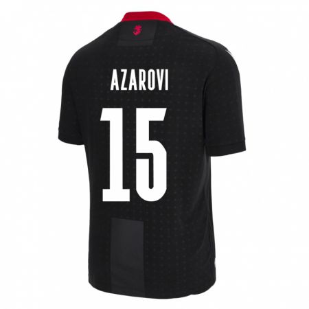 Kandiny Kinder Georgien Irakli Azarovi #15 Schwarz Auswärtstrikot Trikot 24-26 T-Shirt