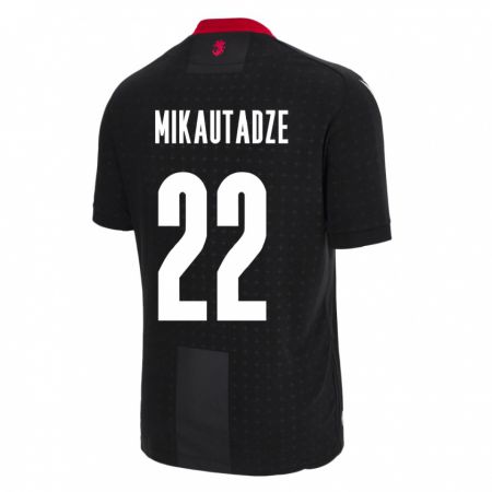 Kandiny Kinder Georgien Georges Mikautadze #22 Schwarz Auswärtstrikot Trikot 24-26 T-Shirt