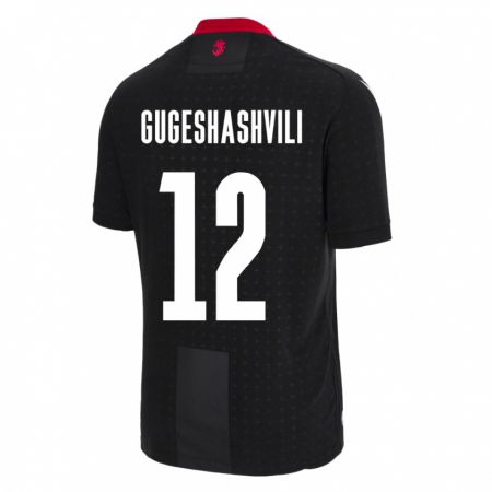 Kandiny Kinder Georgien Luka Gugeshashvili #12 Schwarz Auswärtstrikot Trikot 24-26 T-Shirt