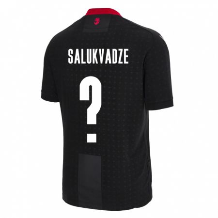 Kandiny Kinder Georgien Luka Salukvadze #0 Schwarz Auswärtstrikot Trikot 24-26 T-Shirt