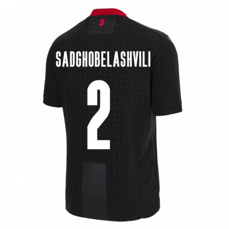 Kandiny Kinder Georgien Gela Sadghobelashvili #2 Schwarz Auswärtstrikot Trikot 24-26 T-Shirt