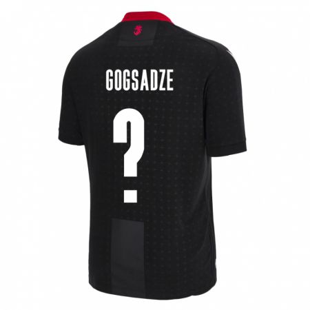 Kandiny Kinder Georgien Giorgi Gogsadze #0 Schwarz Auswärtstrikot Trikot 24-26 T-Shirt