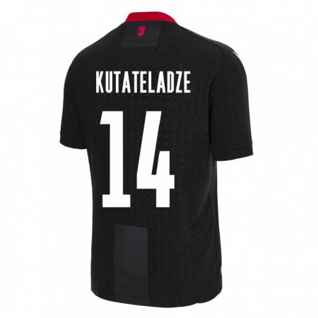 Kandiny Kinder Georgien Alexandre Kutateladze #14 Schwarz Auswärtstrikot Trikot 24-26 T-Shirt