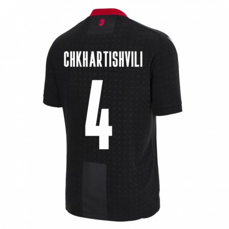 Kandiny Kinder Georgien Nino Chkhartishvili #4 Schwarz Auswärtstrikot Trikot 24-26 T-Shirt