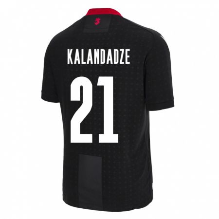 Kandiny Kinder Georgien Mariam Kalandadze #21 Schwarz Auswärtstrikot Trikot 24-26 T-Shirt