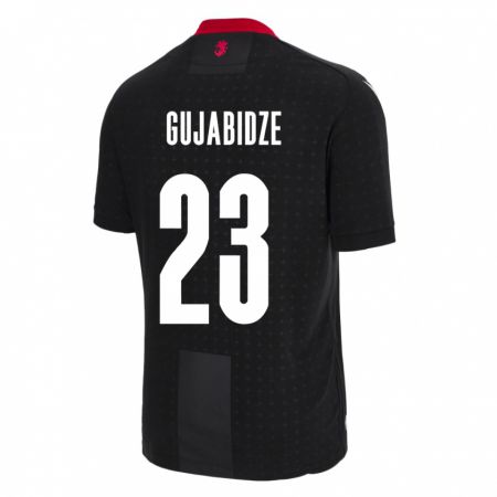 Kandiny Kinder Georgien Nino Gujabidze #23 Schwarz Auswärtstrikot Trikot 24-26 T-Shirt