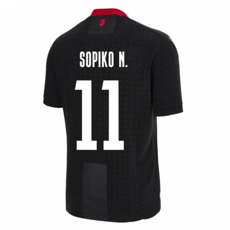 Kandiny Kinder Georgien Sopiko Narsia #11 Schwarz Auswärtstrikot Trikot 24-26 T-Shirt