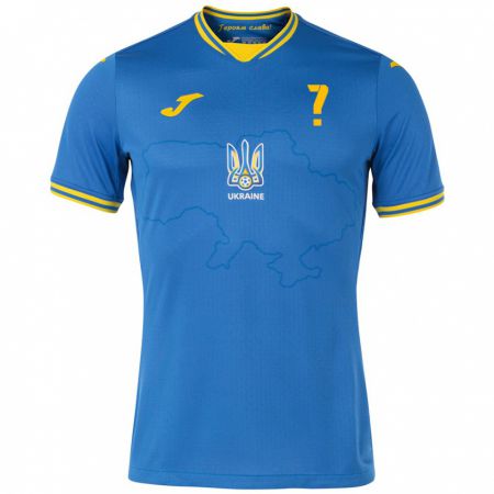 Kandiny Kinder Ukraine Ihren Namen #0 Blau Auswärtstrikot Trikot 24-26 T-Shirt