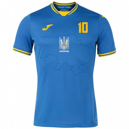 Kandiny Kinder Ukraine Nadiia Kunina #10 Blau Auswärtstrikot Trikot 24-26 T-Shirt