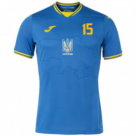 Kandiny Kinder Ukraine Viktoriya Hiryn #15 Blau Auswärtstrikot Trikot 24-26 T-Shirt