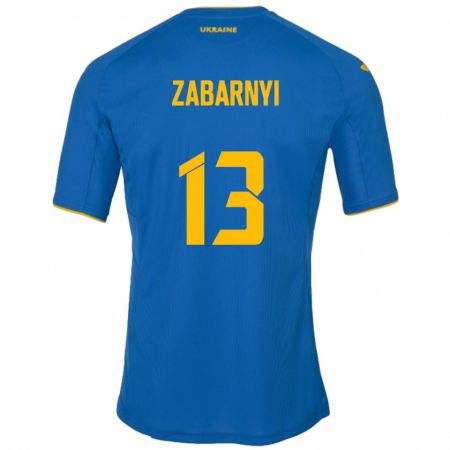 Kandiny Kinder Ukraine Ilya Zabarnyi #13 Blau Auswärtstrikot Trikot 24-26 T-Shirt