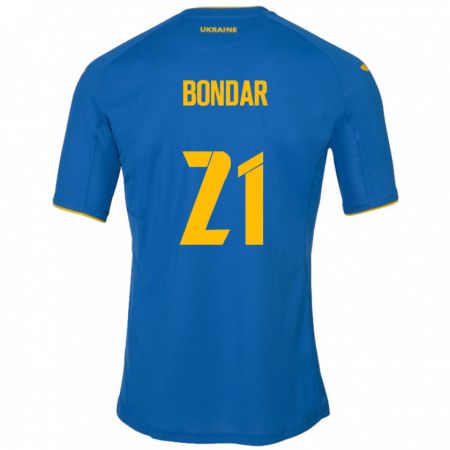Kandiny Kinder Ukraine Valeriy Bondar #21 Blau Auswärtstrikot Trikot 24-26 T-Shirt