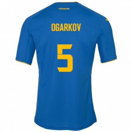 Kandiny Kinder Ukraine Mykola Ogarkov #5 Blau Auswärtstrikot Trikot 24-26 T-Shirt