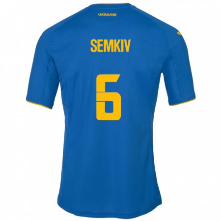 Kandiny Kinder Ukraine Dayana Semkiv #6 Blau Auswärtstrikot Trikot 24-26 T-Shirt