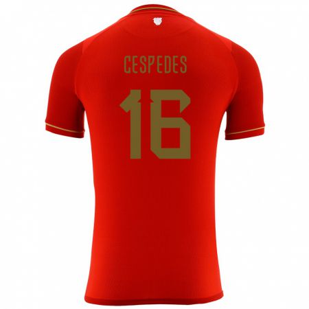 Kandiny Kinder Bolivien Boris Céspedes #16 Rot Auswärtstrikot Trikot 24-26 T-Shirt