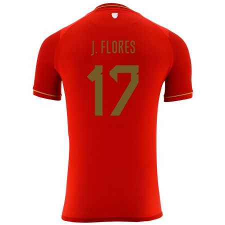 Kandiny Kinder Bolivien José Flores #17 Rot Auswärtstrikot Trikot 24-26 T-Shirt