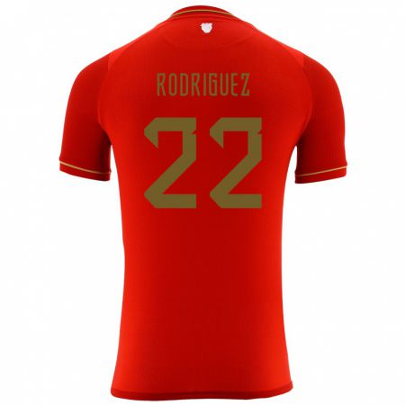 Kandiny Kinder Bolivien Carlitos Rodriguez #22 Rot Auswärtstrikot Trikot 24-26 T-Shirt