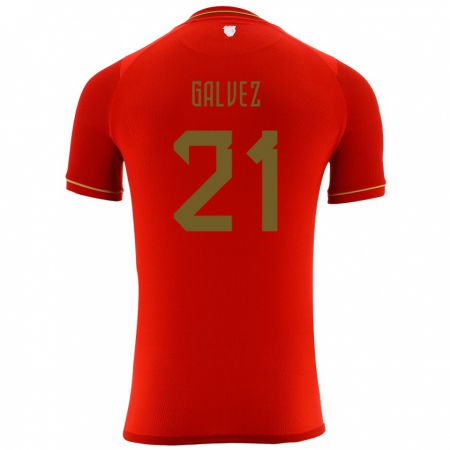 Kandiny Kinder Bolivien Vladimir Galvez #21 Rot Auswärtstrikot Trikot 24-26 T-Shirt