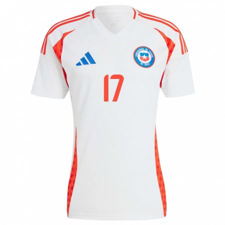 Kandiny Kinder Chile Fernanda Pinilla #17 Weiß Auswärtstrikot Trikot 24-26 T-Shirt