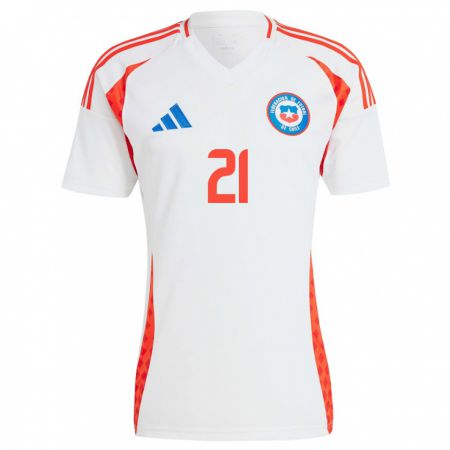 Kandiny Kinder Chile Rosario Balmaceda #21 Weiß Auswärtstrikot Trikot 24-26 T-Shirt