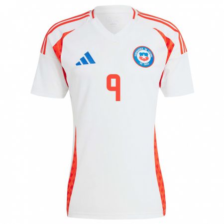 Kandiny Kinder Chile María José Urrutia #9 Weiß Auswärtstrikot Trikot 24-26 T-Shirt