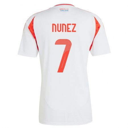 Kandiny Kinder Chile Marcelino Núñez #7 Weiß Auswärtstrikot Trikot 24-26 T-Shirt