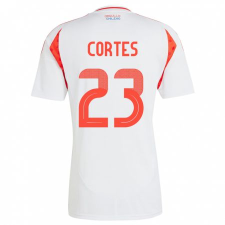 Kandiny Kinder Chile Brayan Cortés #23 Weiß Auswärtstrikot Trikot 24-26 T-Shirt