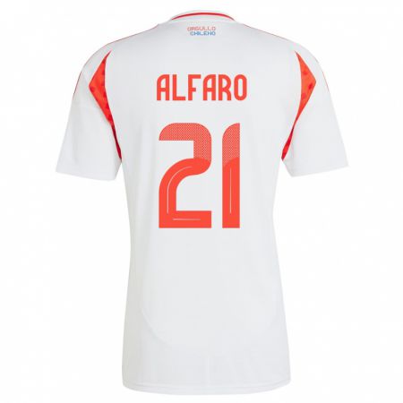 Kandiny Kinder Chile Julián Alfaro #21 Weiß Auswärtstrikot Trikot 24-26 T-Shirt