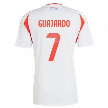 Kandiny Kinder Chile Paolo Guajardo #7 Weiß Auswärtstrikot Trikot 24-26 T-Shirt