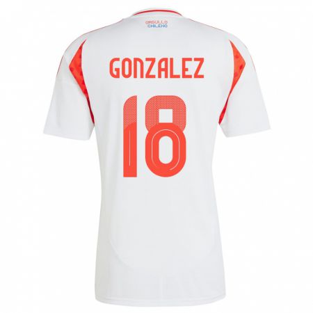 Kandiny Kinder Chile Bryan González #18 Weiß Auswärtstrikot Trikot 24-26 T-Shirt