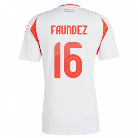 Kandiny Kinder Chile Felipe Faúndez #16 Weiß Auswärtstrikot Trikot 24-26 T-Shirt