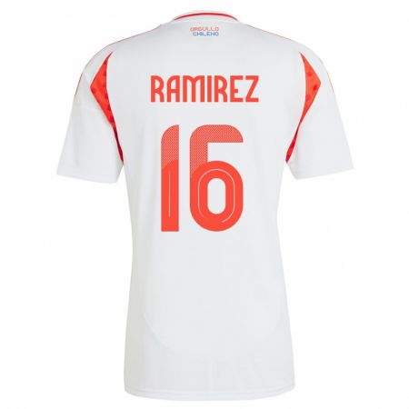 Kandiny Kinder Chile Vicente Ramírez #16 Weiß Auswärtstrikot Trikot 24-26 T-Shirt