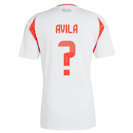 Kandiny Kinder Chile Gustavo Ávila #0 Weiß Auswärtstrikot Trikot 24-26 T-Shirt
