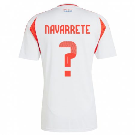 Kandiny Kinder Chile Sebastián Navarrete #0 Weiß Auswärtstrikot Trikot 24-26 T-Shirt