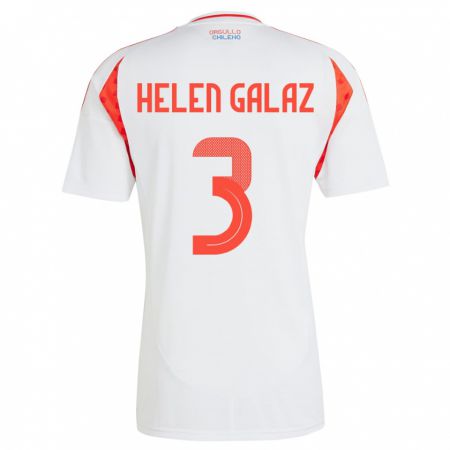 Kandiny Kinder Chile Su Helen Galaz #3 Weiß Auswärtstrikot Trikot 24-26 T-Shirt