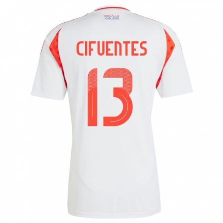 Kandiny Kinder Chile Anaís Cifuentes #13 Weiß Auswärtstrikot Trikot 24-26 T-Shirt