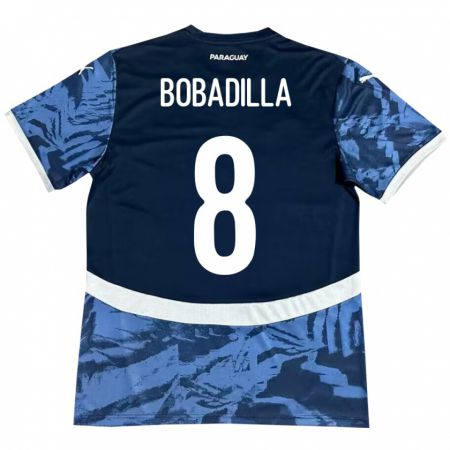 Kandiny Kinder Paraguay Damián Bobadilla #8 Blau Auswärtstrikot Trikot 24-26 T-Shirt